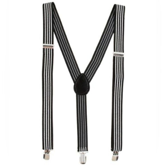 Vintage Other - 🔹️NWT Black & White Striped Suspenders Adult One Size